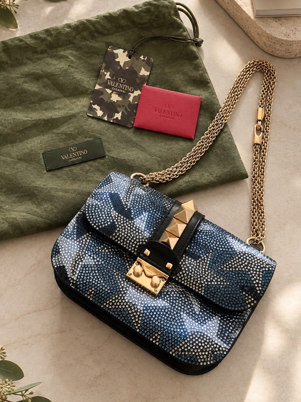 Valentino Garavani Limited Edition "Camustars" Crystal-Embellished Rockstud